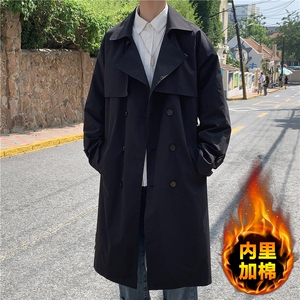 F2068/P80加厚95秋装双排扣长款过膝风衣男大码男中长款大衣控108图片