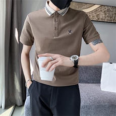 主推款现货大码夏季短袖T恤翻领刺绣Polo衫高级感半袖T0233-P48，男装T恤，电商D342