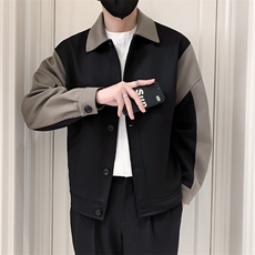 社会小伙风拼色时尚潮流休闲复古百搭男士夹克潮JK089-P110，男装夹克，电商A413