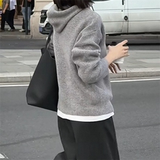 秋冬新款纯色连帽时尚百搭，女装针织衫/毛衣，泰沅羊绒