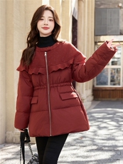 巨好看的拼接羽绒服女中长款冬季2025新款宽松圆领加厚白鸭绒外套，女装羽绒服，流量+