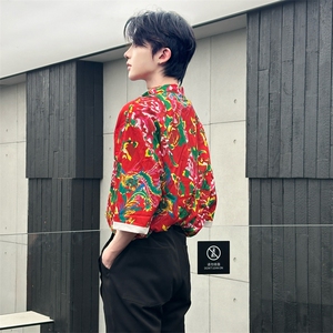 （自家图）风东北花衬衣中式唐装短袖民族风茶禅服2100-P68图片