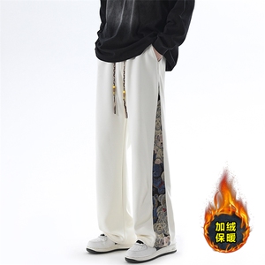 小熊拼接宽松直筒休闲长裤加绒加厚KJ8572-特P35/常规K8461-特P30图片