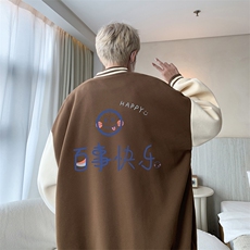 摇粒绒棒球服男大码开衫卫衣男夹克BF86183-P65，男装夹克，电商A040