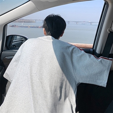 抖音得物高品质二开240克宽松纯棉美式撞色织带短袖T恤SH2518，男装T恤，电商A486