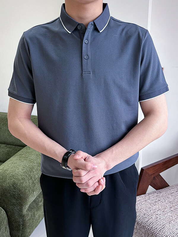 夏季纯色经典夏季男短袖翻领polo衫T恤9203-P40,男装T恤,星座1012-1