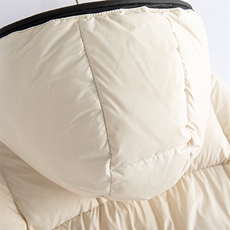 水衣源2783款杏色连帽休闲加厚短款羽绒服女，女装羽绒服，水衣源