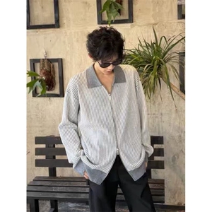 美式复古灰色连帽卫衣女oversize秋冬休闲宽松韩系慵懒风上衣外套图片