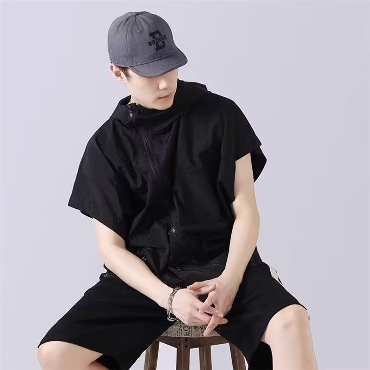 纯色工装无袖T恤男士夏季韩版潮流宽松立体口袋设计坎肩背心马甲,男装背心/马甲,星座506A
