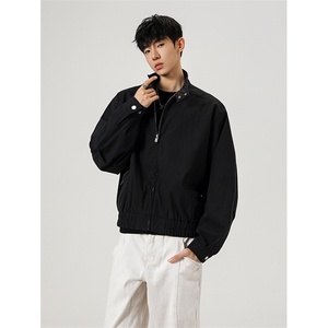 JK006-P65控118 秋季老钱风复古宽松外套男cleanfit立领短款夹克图片