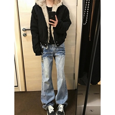 网图A2347P120-美式座山雕加绒加厚棉服男女秋冬宽松休闲棉衣，男装棉衣，电商B241