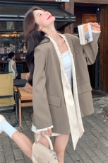 法式小香风蝴蝶结西装外套女2024秋季新款温柔风气质小个子小西服，女装短外套，2C085
