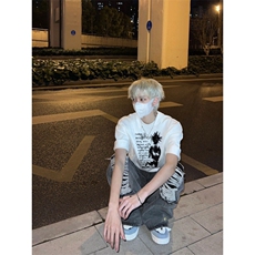 欧美高街重磅短袖t恤ins潮牌潮流vintage美式复古七分袖，男装T恤，星座310A-4