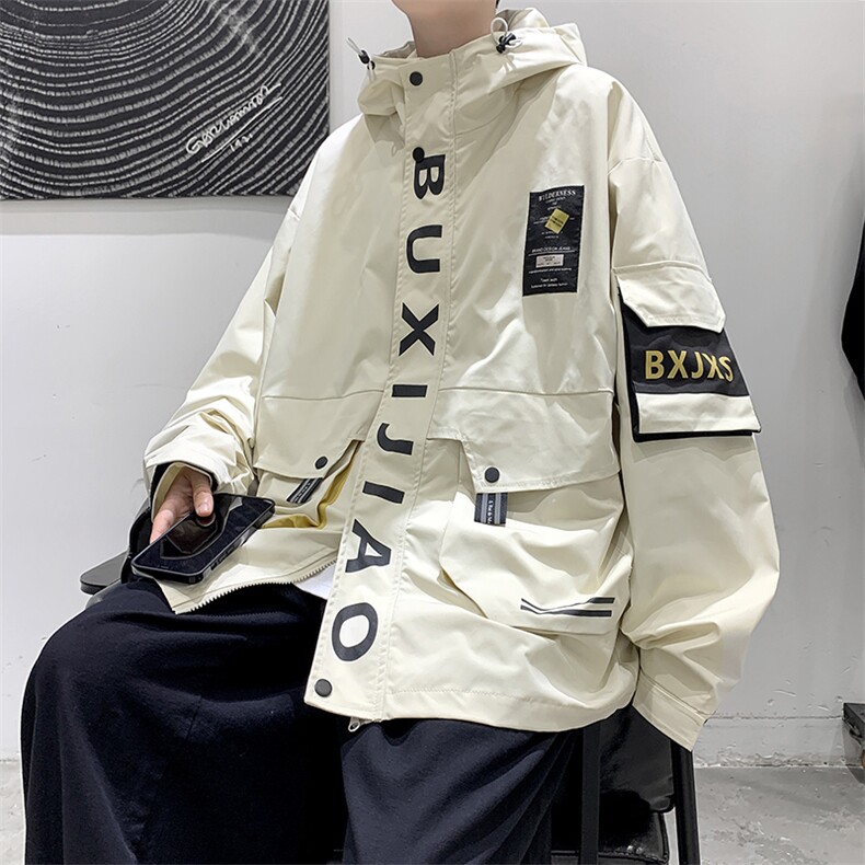 港风模特 秋季高街潮流大口袋男士工装夹克外套 JK77 P95限128图片