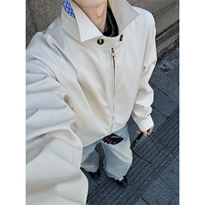 春季撞色格子立领搭扣夹克外套cleanfit美式男C61316-TP5598，男装夹克，电商A102