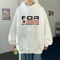 ！秋季重磅宽松大码港风FOR英文印花连帽卫衣LW124-特p35，男装卫衣，星座508（原C305）