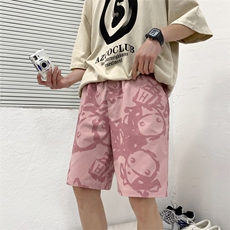 高转化！夏季冰丝宽松短裤男港风五分裤休闲裤DK2002-特P19控38，男装牛仔裤，电商B370