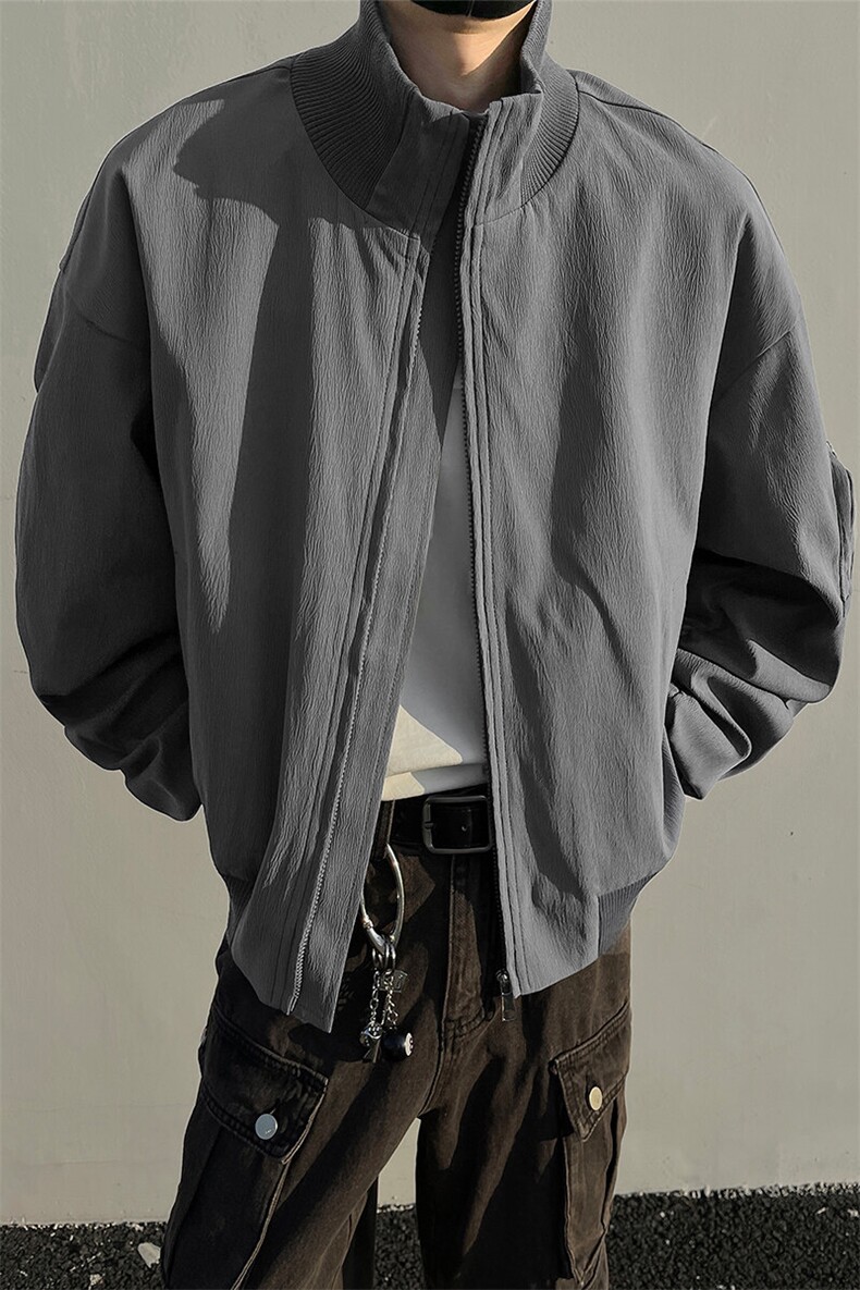 男装黑墙春季飞行服夹克春装大码cleanfit宽松拉链外套S381-特88,男装夹克,电商A233-1