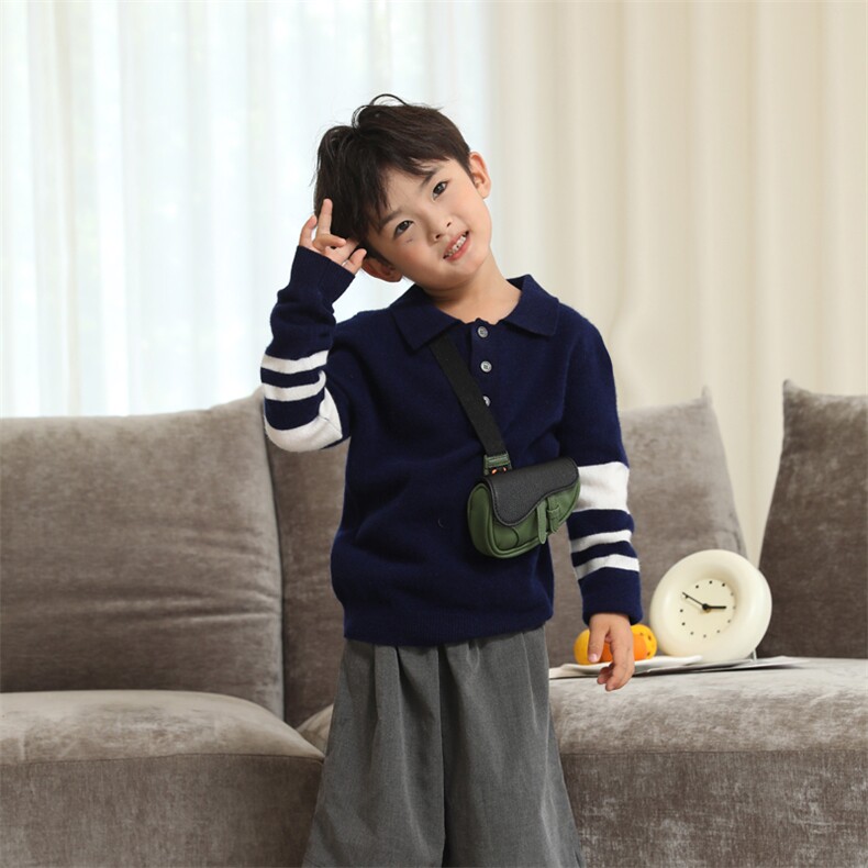 儿童羊毛衫套头男童POLO衫-打底衫秋冬，童装儿童羊毛衫，冰晶童装