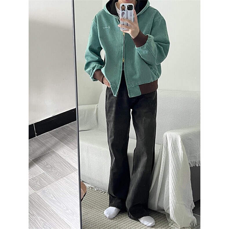 美式复古连帽外套潮牌高级感棒球服底特律夹克JK166特P62,男装夹克,星座908-1