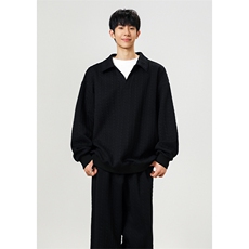 秋季新款提花假两件卫衣休闲裤套装男W24559+K24019-特P72控128，男装休闲套装，电商A001-1