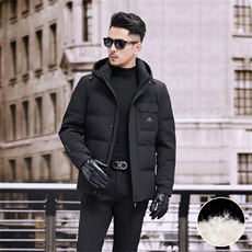 中青年90绒轻薄羽绒服外套男秋冬拆卸帽时尚休闲羽绒服夹克，男装夹克，钱塘723