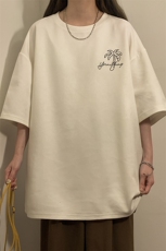 中性2026夏装麂皮绒半袖上衣男女情侣夏季大码宽松短袖T恤S319P28，男装T恤，电商A233-1