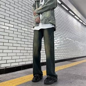 水洗黑渐变牛仔裤男高街潮牌美式复古裤子 NK862  P40图片