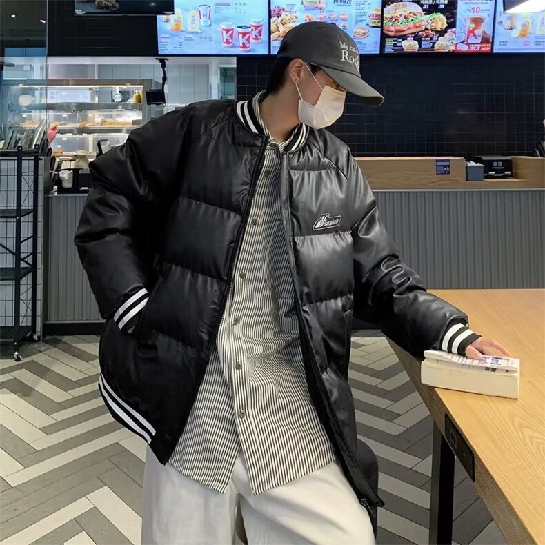 皮棉服男韩版潮流美式高街帅气加厚2024冬季ins棉衣外套MF059-P82,男装棉衣,星座412-3