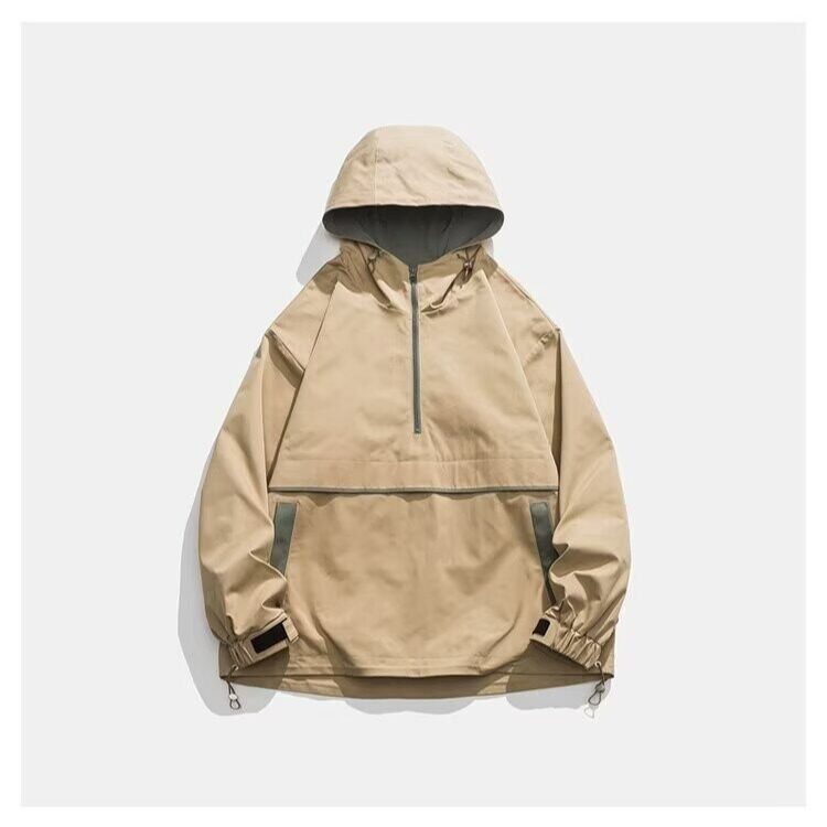 美式机能风半拉链套头冲锋男硬壳防水情侣外套春秋款夹克WT12P56,男装夹克,星座1013-5