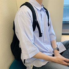 816B-CS003-P45中性风夏季学生休闲韩版短袖衬衫韩男，男装衬衫，星座816B