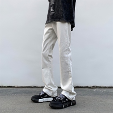 B221美式ins高街小众百搭修身弹力微喇牛仔裤LK23010-P60控78，男装牛仔裤，电商B221