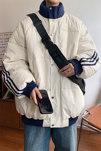 ！2025冬季新款男士撞色潮牌棉衣百搭情侣棉服外套MY200特P70图片