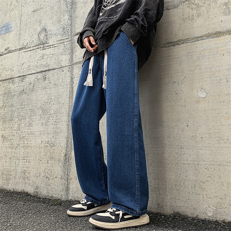 1506-51/KK5001/P35牛仔裤男款抽绳松紧腰加长裤子原创潮直筒裤，男装牛仔裤，星座1506-1