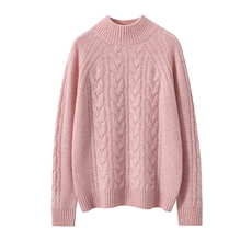 2025春秋新款羊绒衫女100纯山羊绒长袖纯色针织衫宽松百搭厚毛衣，女装针织衫/毛衣，艾森羊绒