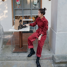 2021新款系带工装连体裤ZB119-LT202，女装连体裤，叁秋一裳