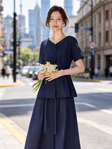 休闲时尚阔腿裤套装女夏装2026年新款收腰显瘦减龄气质干练两件套图片