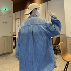 美式复古牛仔夹克男宽松潮牌新款潮流水洗工装做旧外套J4710-P65，男装夹克，星座1008