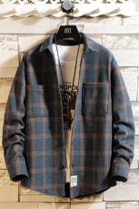 2019冬季新日系砖墙加绒加厚格子衬衫潮男大码保暖C5081-P60，男装衬衫，电商A001