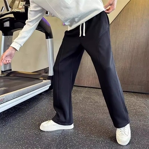 美式斜切弯刀卫裤男款秋季cleanfit直筒宽松微喇长裤休闲运动裤子图片