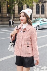 冬季新款颗粒桃花粉淑女外套,其它,水锦红