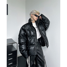 冬季小众解构PU皮加厚棉服外套金属绑带设计感面包服MY088-P110，男装棉衣，星座308B-2
