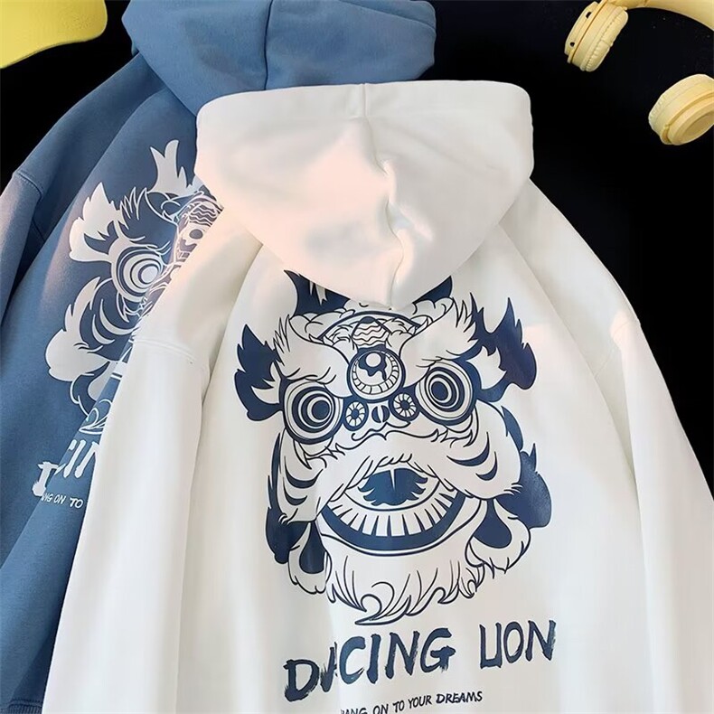 350g华棉2025秋冬潮牌卡通宽松美式套头外套连帽卫衣5158-P43网图，女装短外套，电商B245