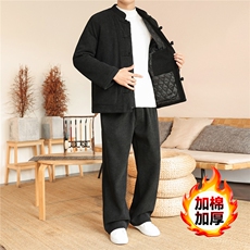 2025冬季风套装中式复古唐装棉衣棉绒保暖棉袄TZ2534-P205，男装棉衣，电商A008