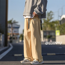 秋季新款百搭纯棉潮牌直筒美式高街休闲裤子男士长裤K663-特批-41，男装休闲裤，星座718-1