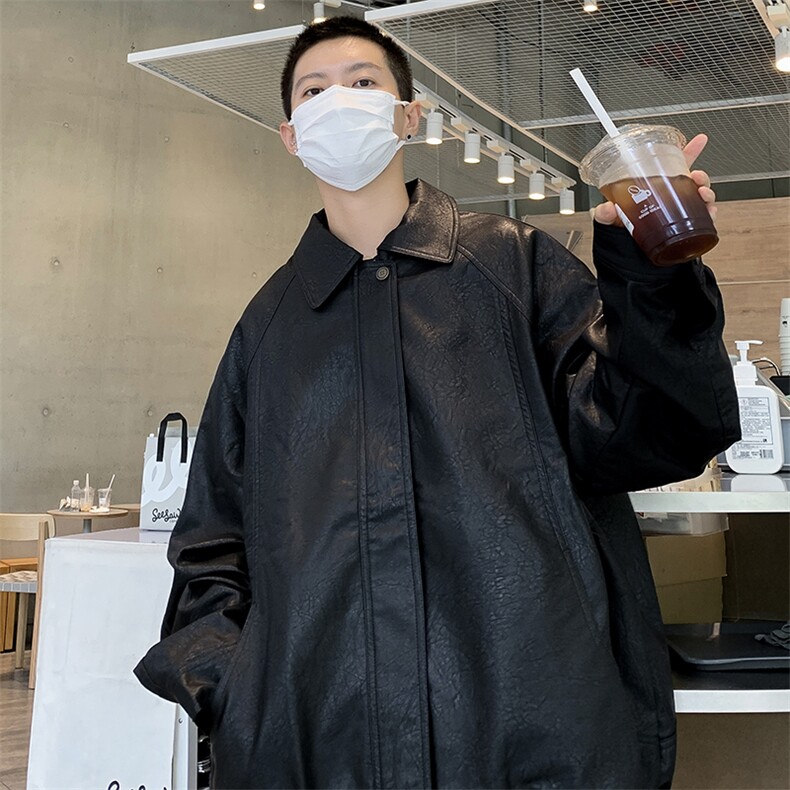 美式高街皮衣男韩版潮流个性帅气2023秋冬季新款ins外套W5217-P68,男装皮衣,星座412-3