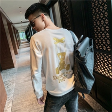 WYQ01/P58控78秋社会小伙痞帅宽松韩版百搭套头休闲打底卫衣男白，男装卫衣，星座102A（原电商D309-1）