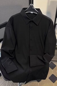 GS08P45春秋四季白衬衫日系港风宽松垂感纯色长袖衬衣外套图片