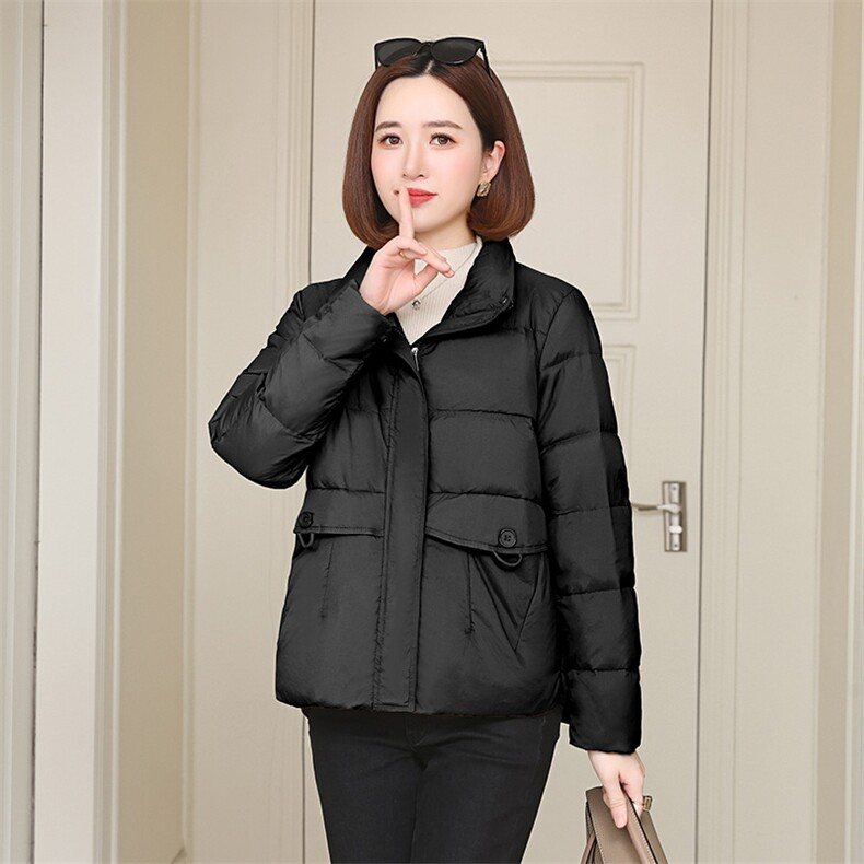 短款羽绒服小个子2023年新款冬装时尚立领加厚保暖面包服短外套,女装短外套,玛其路