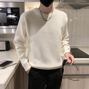小伙风~2026秋季新款华夫格圆领套头毛衣 M024/P65图片